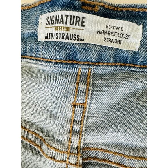 Levi Strauss Size 22 Plus Gold Women Heritage High-Rise Loose Straight Jeans - Picture 8 of 9